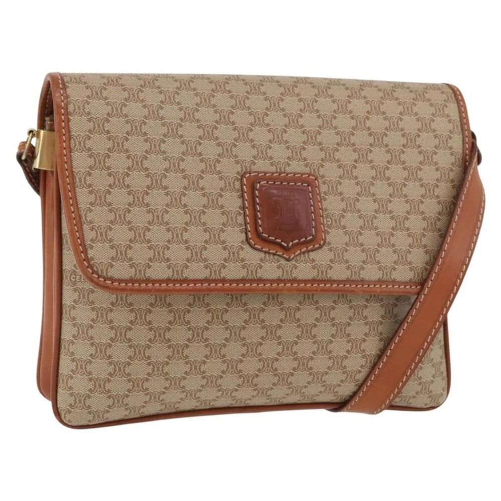 Celine Vintage Macadam Canvas Beige Canvas Backpack Bag